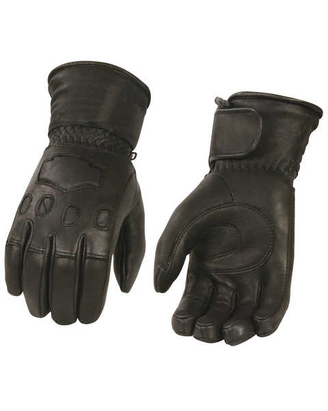 Milwaukee Leather Men's Deerskin Thermal Lined Gauntlet Glove, Black, hi-res