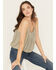 Image #1 - Rock & Roll Denim Women's Studded Elastic Hem Cami, Sage, hi-res