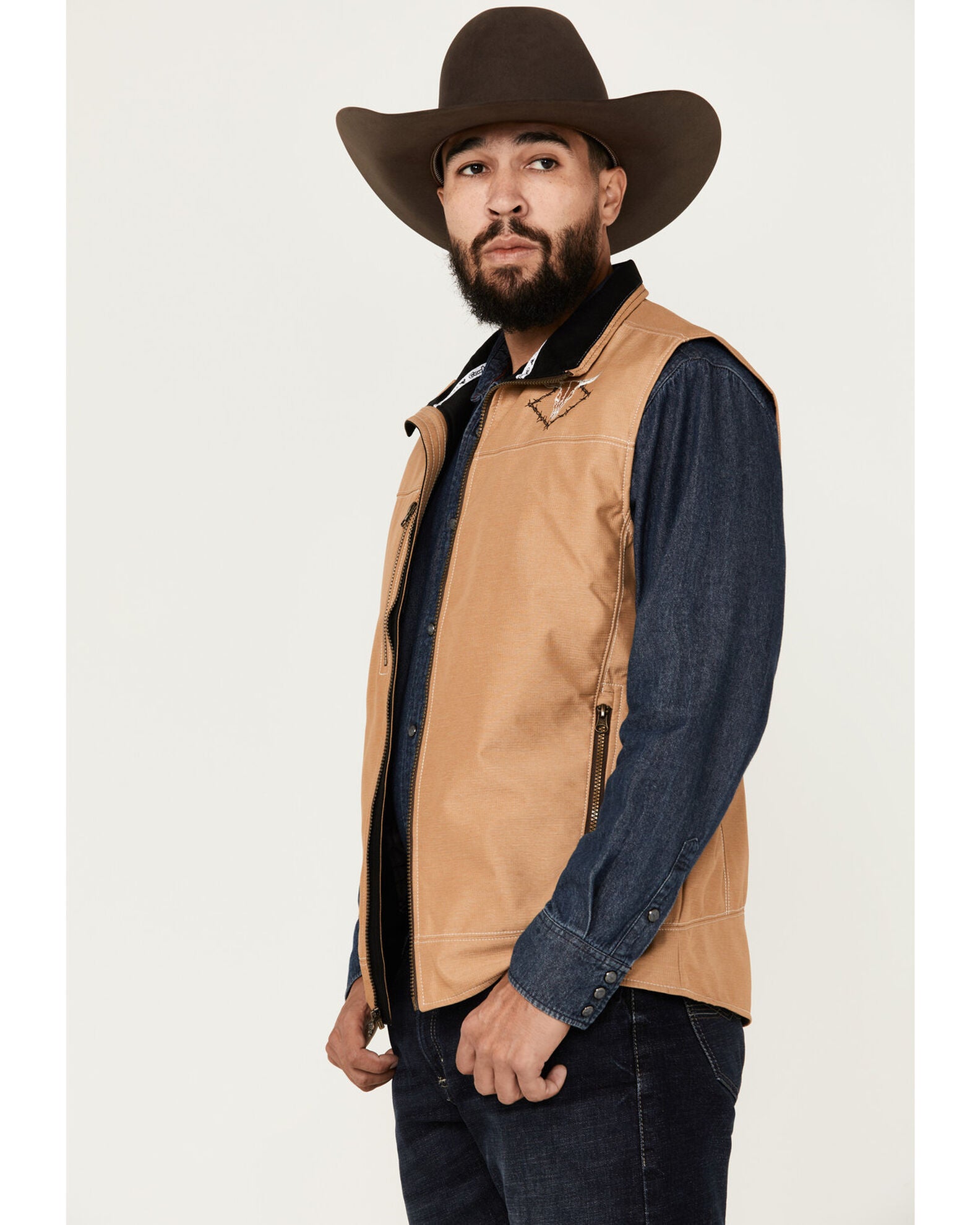 Product Name Cowboy Hardware Men's Buckskin Woodsman Tech Vest