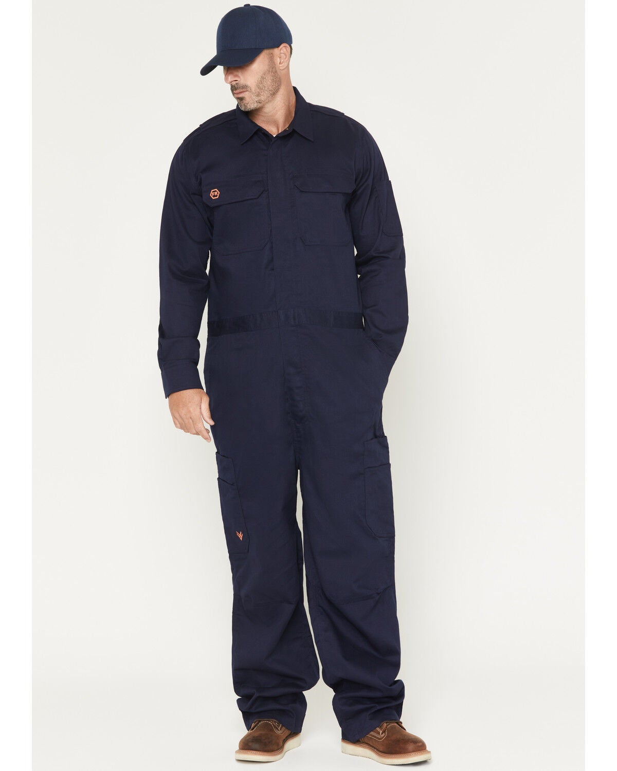 Image #1 - Hawx Men's FR Solid Coveralls, Navy, hi-res