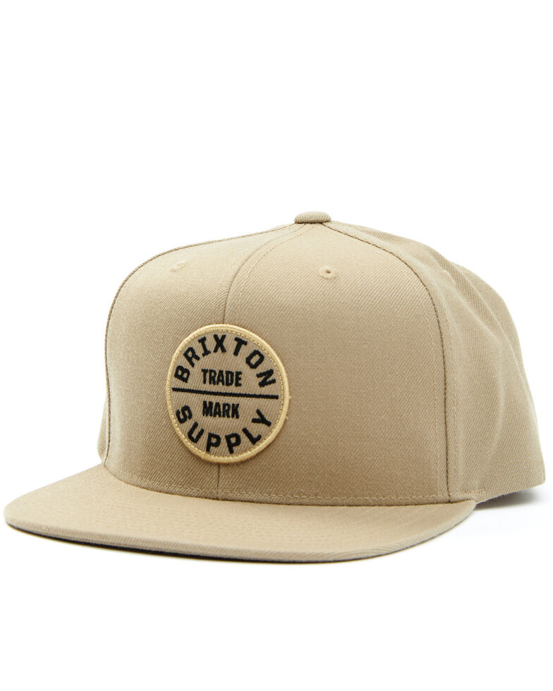 Brixton Men's Tan Oath Circle Logo Canvas Back Ball Cap , Tan, hi-res