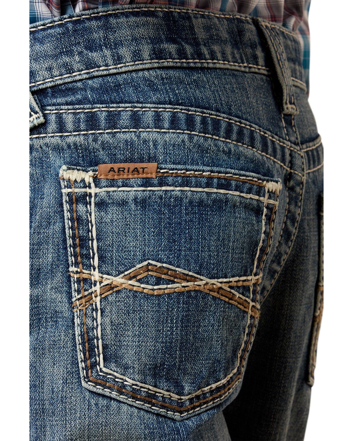 Image #2 - Ariat Boys' Medium Wash Jonathon B4 Relaxed Bootcut Denim Jeans, Medium Wash, hi-res
