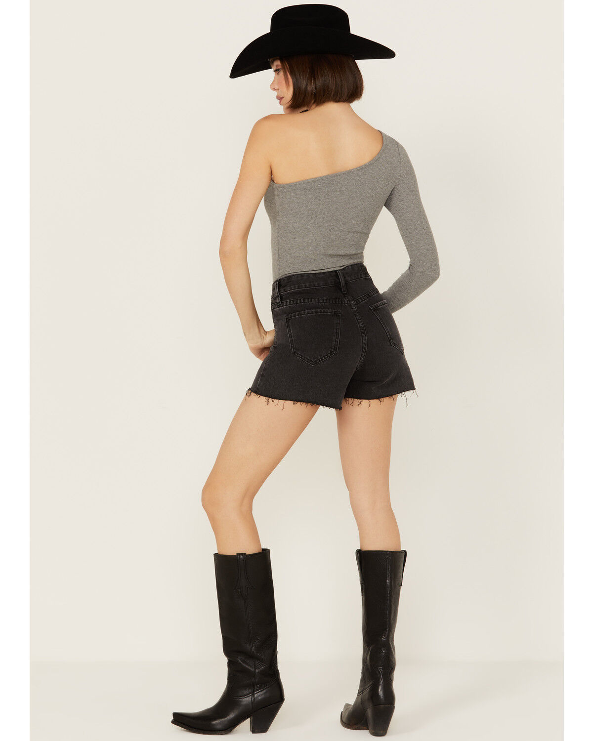 Image #3 - Rock & Roll Denim Women's High Rise Studded Cut Off Shorts, Black, hi-res