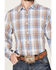 Resistol Men's Hardin Plaid Print Long Sleeve Button Down Western Shirt, Brown/blue, hi-res