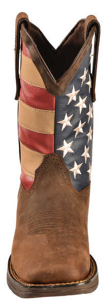 Image #4 - Durango Men's Rebel American Flag Western Boots - Broad Square Toe, Brown, hi-res