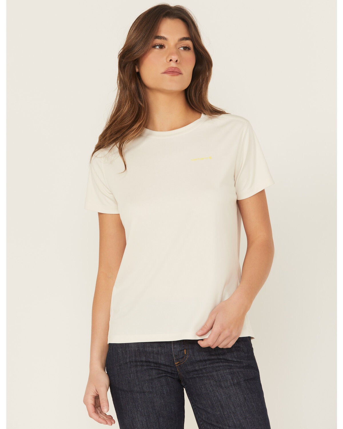 Carhartt Women's Force&reg; Sun Defender&trade; Relaxed Fit Short Sleeve Work T-Shirt, White, hi-res