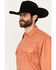 Image #2 - Resistol Men's Diamond Hat Print Long Sleeve Pearl Snap Western Shirt, Coral, hi-res