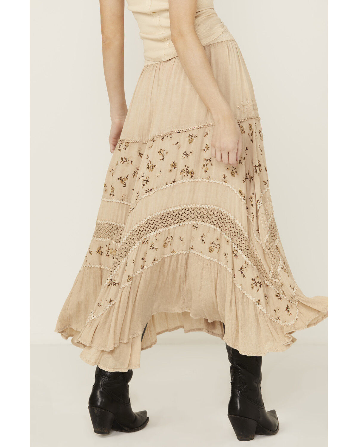 Image #4 - Scully Women's Floral Print Midi Skirt, Sand, hi-res