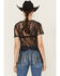 Image #4 - Idyllwind Women's Lace Fringe Short Sleeve Shirt, Black, hi-res