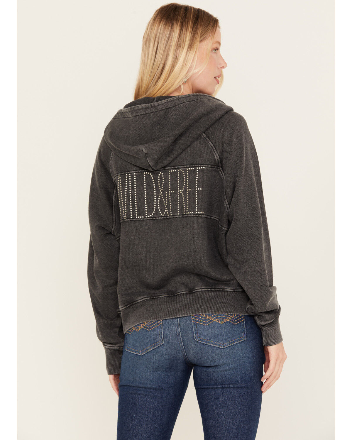 Image #4 - Idyllwind Women's Blanche Studded Tie Front Hoodie, Black, hi-res