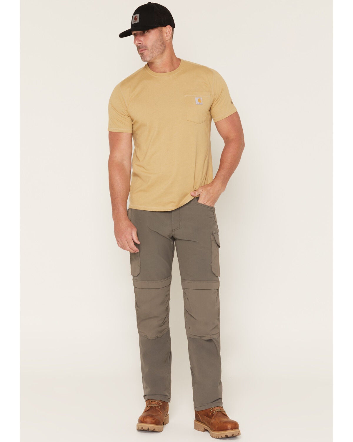 Carhartt Men's Steel Rugged Flex&reg; Mid Rise Relaxed Straight Double Weave Work Pants, Charcoal, hi-res