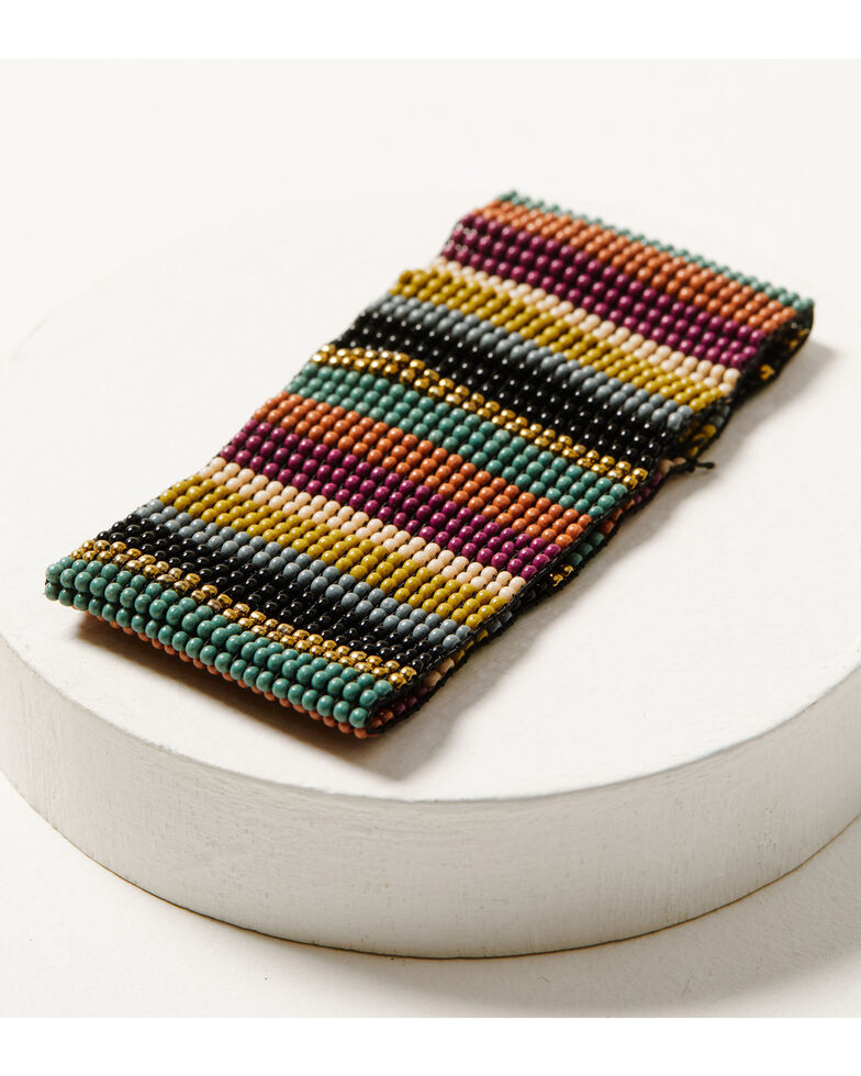 Ink + Alloy Women's Multicolored Beaded-Stripe Stretch Cuff Bracelet , Multi, hi-res