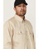 Image #2 - Forge Workwear Men's FR Solid Long Sleeve Button-Down Work Shirt, Stone, hi-res