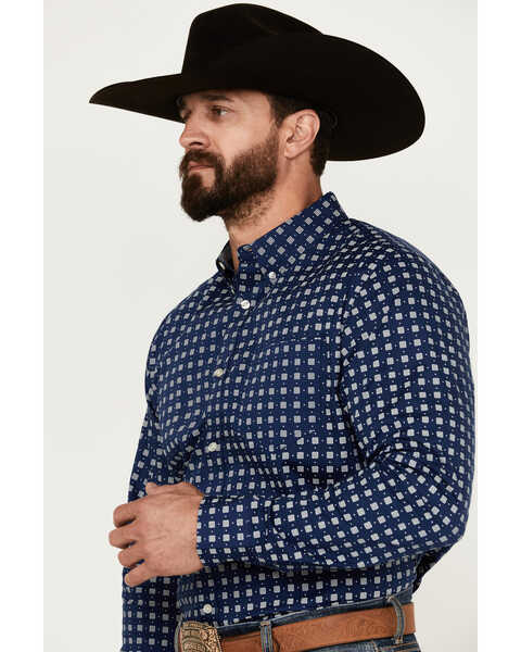 Image #2 - Cody James Men's Rough Road Geo Print Long Sleeve Stretch Button-Down Western Shirt - Tall, Navy, hi-res