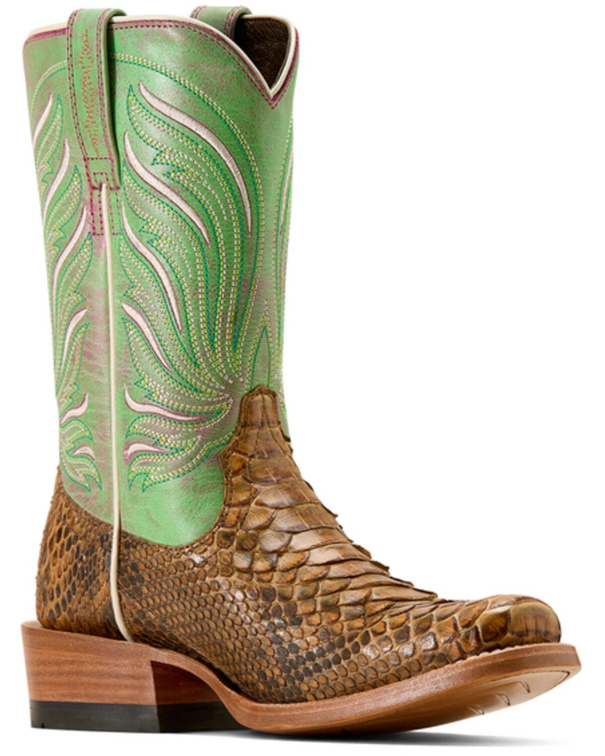 Ariat Women's Exotic Python Futurity Dash Western Boots - Square Toe, Honey, hi-res