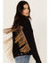 Image #2 - The Harley Jacket by DanielXDiamond: Women's Black Denim Jacket with Gold Fringe, Black, hi-res