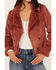 Rock & Roll Denim Women's Faux Suede Jacket , Rust Copper, hi-res