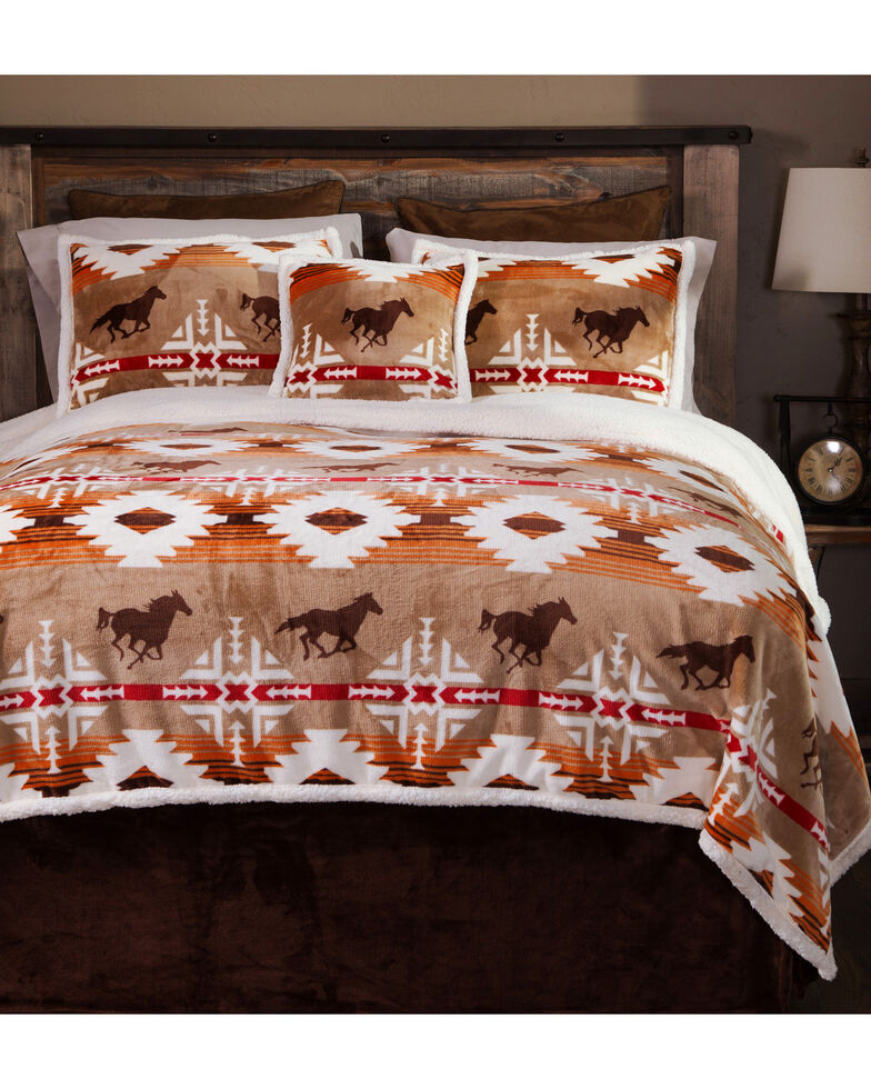 Carstens Free Rein Queen Bedding - 5 Piece Set, Orange, hi-res
