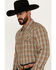 Image #2 - Moonshine Spirit Men's Hickory Plaid Print Long Sleeve Snap Flannel Shirt, Grey, hi-res
