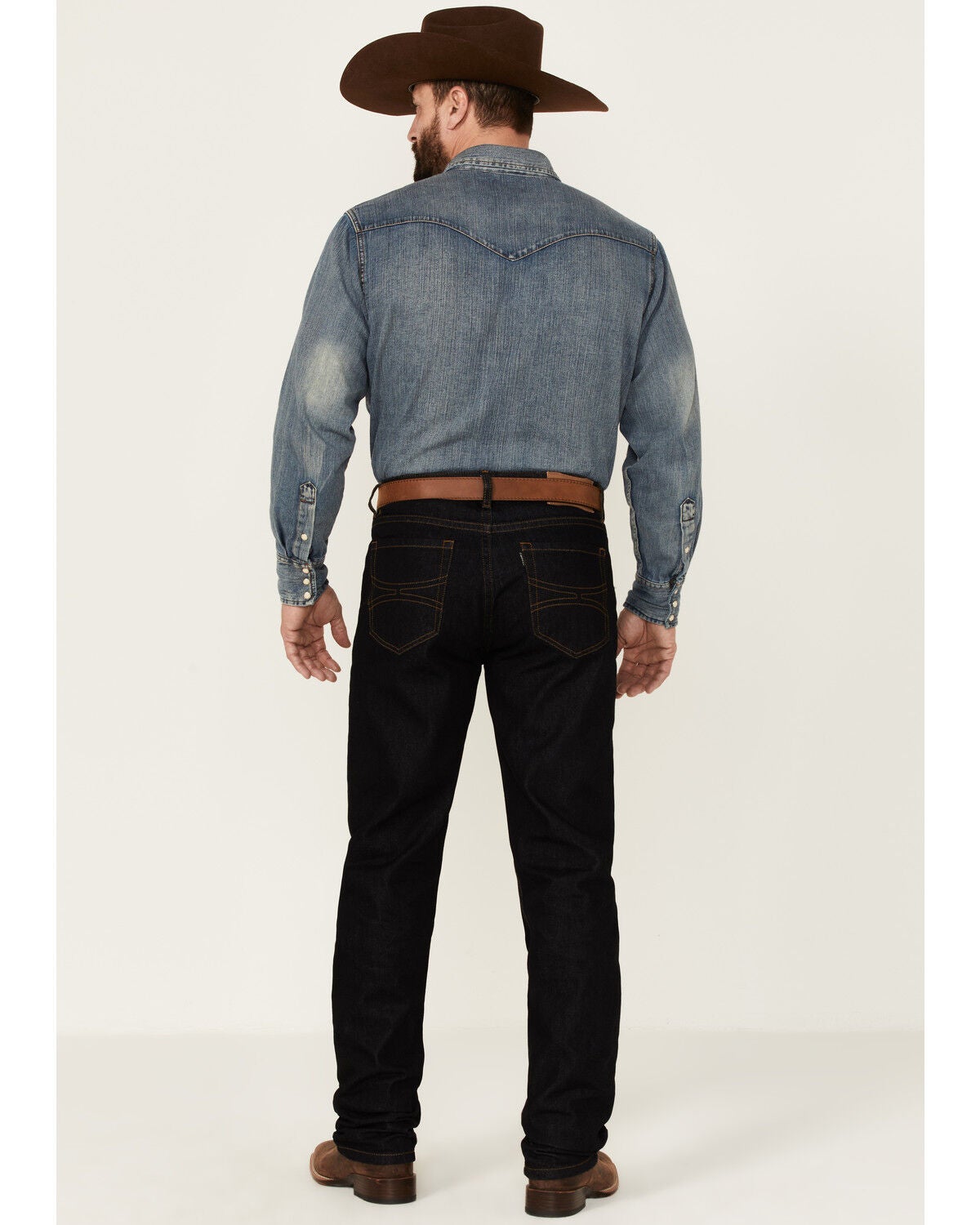 Hooey by Rock & Roll Denim Men's Dark Wash Double Barrel Relaxed Stackable Bootcut Jeans, Blue, hi-res