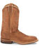 Image #3 - Justin Men's Bent Rail Distressed Cognac Western Boots - Broad Square Toe, Brown, hi-res