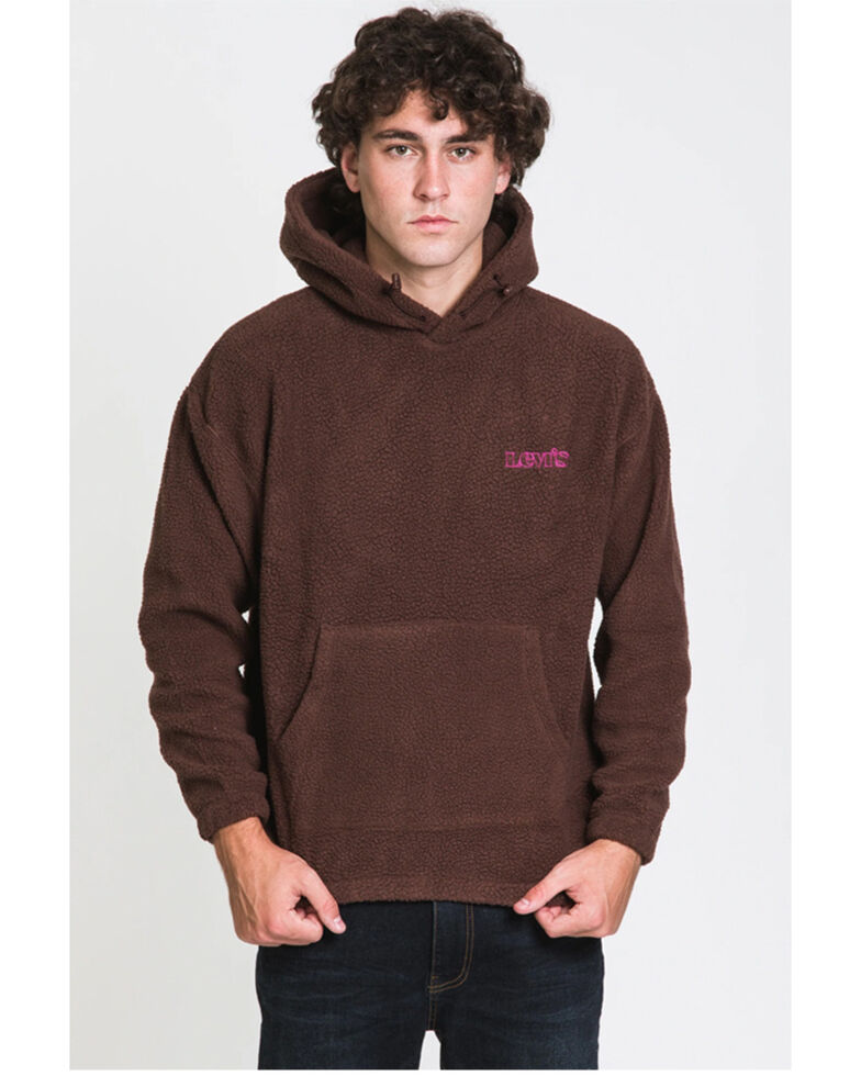 Levi's Men's Coffee Cozy-Up Relaxed Fit Hooded Sweatshirt , Brown, hi-res