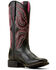 Image #1 - Ariat Women's Cattle Caite StretchFit Performance Western Boots - Broad Square Toe, Black, hi-res