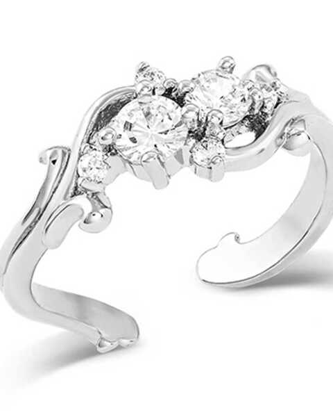 Image #1 - Montana Silversmiths Women's Fiery Ice Silver Crystal Ring, Silver, hi-res