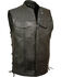 Image #1 - Milwaukee Leather Men's Side Lace Snap / Zip Front Club Style Vest - Big - 4X, Black, hi-res