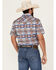 Image #4 - Rock & Roll Demin Men's Southwestern Print Short Sleeve Pearl Snap Stretch Western Shirt, Grey, hi-res