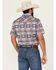 Image #4 - Rock & Roll Demin Men's Southwestern Print Short Sleeve Pearl Snap Stretch Western Shirt , Grey, hi-res