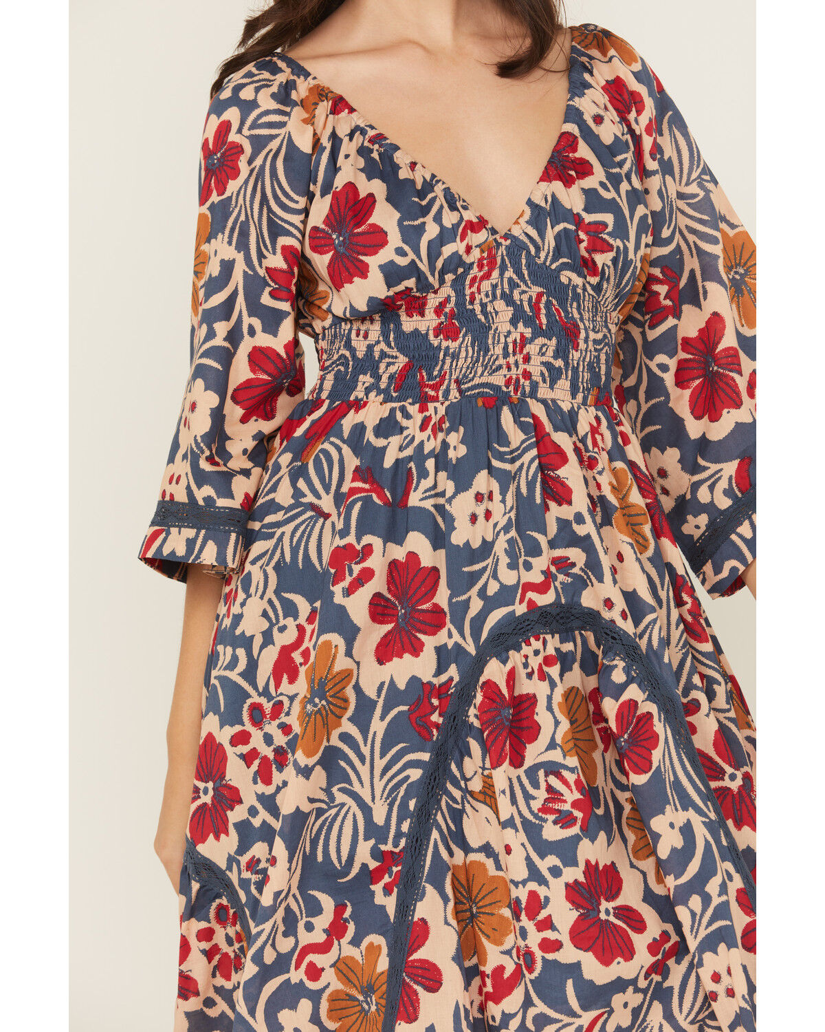 Image #3 - Free People Women's Dixie Floral Print Maxi Dress, Indigo, hi-res