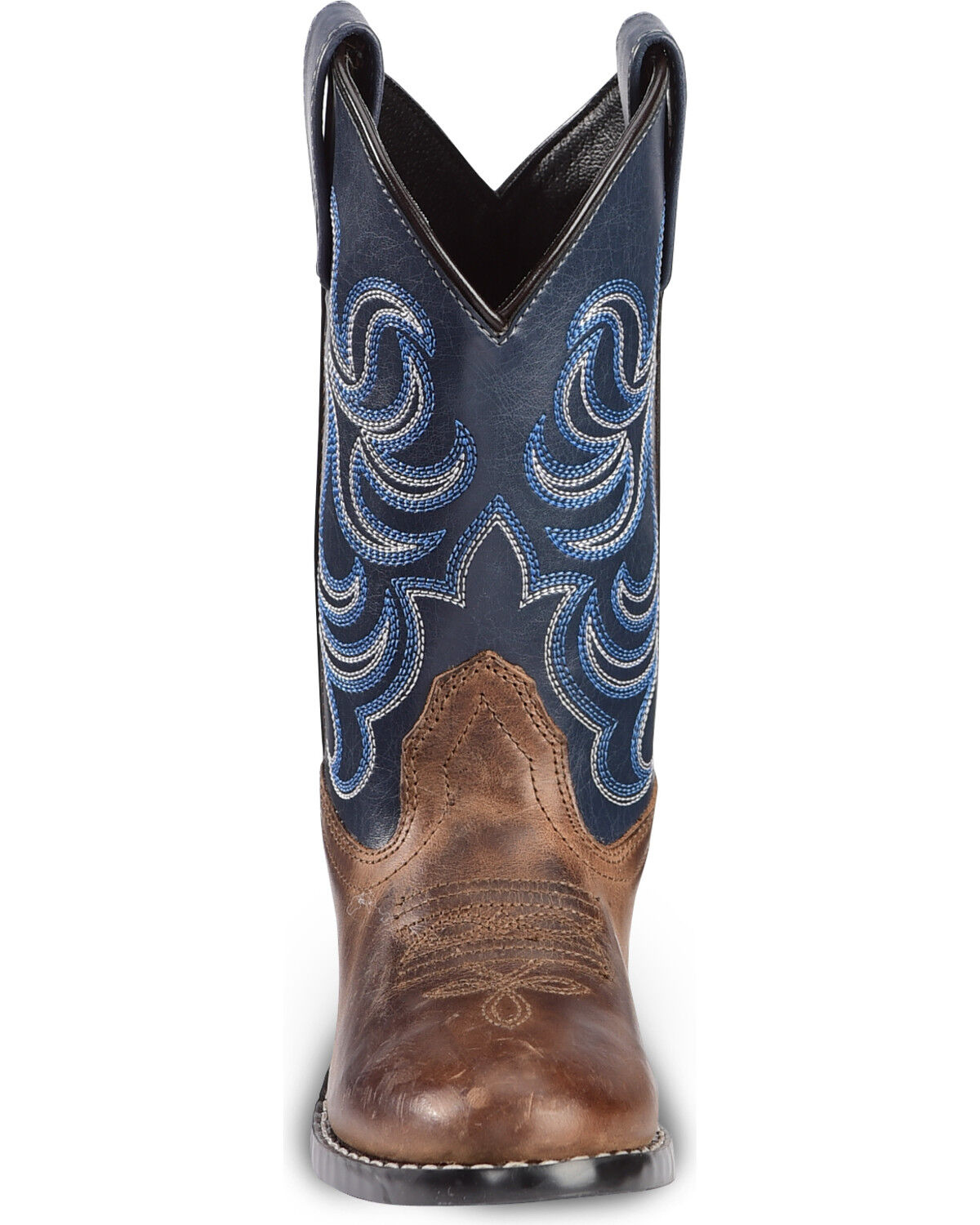 Image #4 - Cody James Boys' Holt Two-Tone Embroidered Western Boots - Round Toe, Brown, hi-res