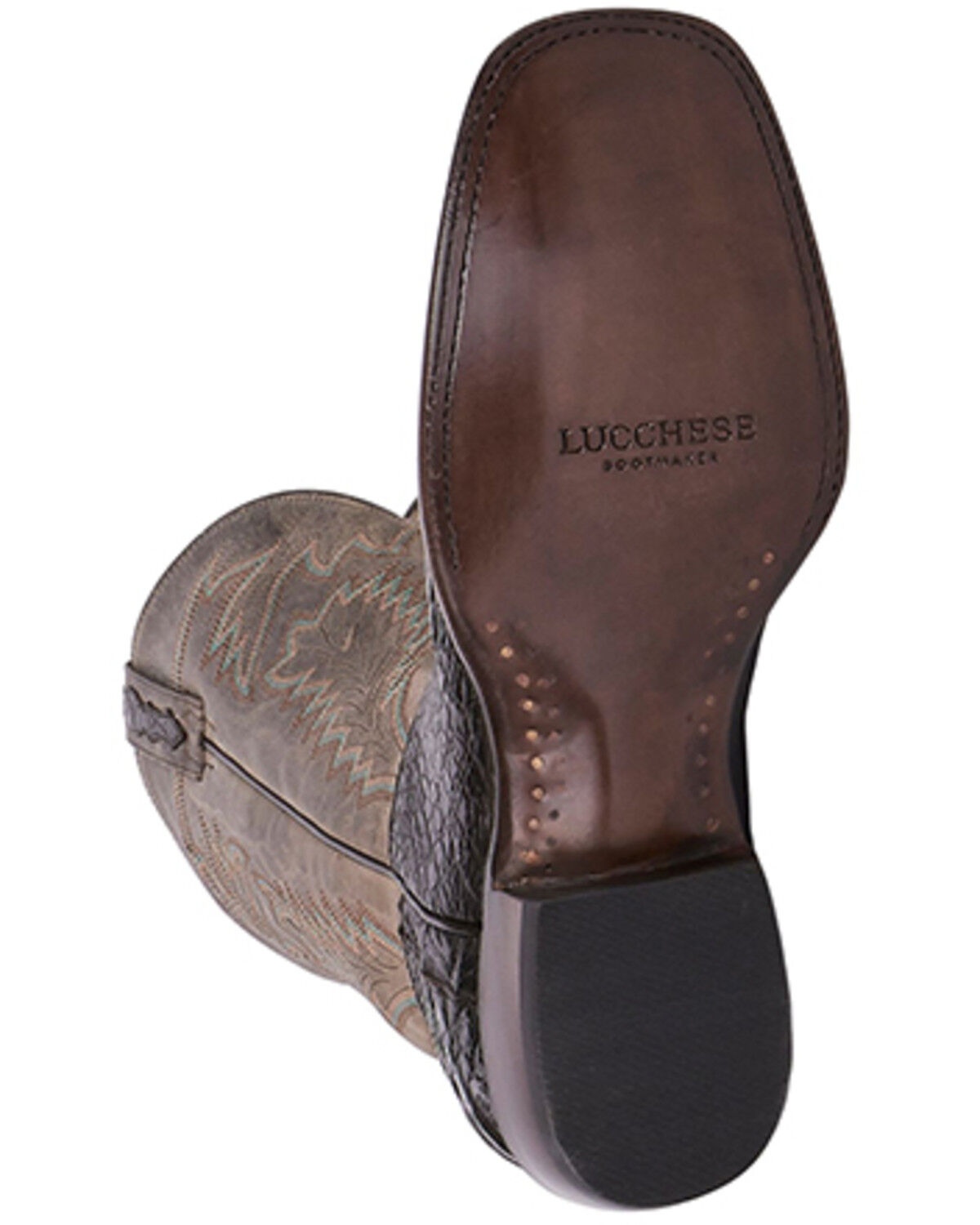 Image #6 - Lucchese Men's Wyatt Exotic Caiman Western Boots - Broad Square Toe, Chocolate, hi-res