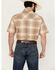 Image #4 - Wrangler Retro Men's Ombre Plaid Print Short Sleeve Snap Western Shirt, Tan, hi-res