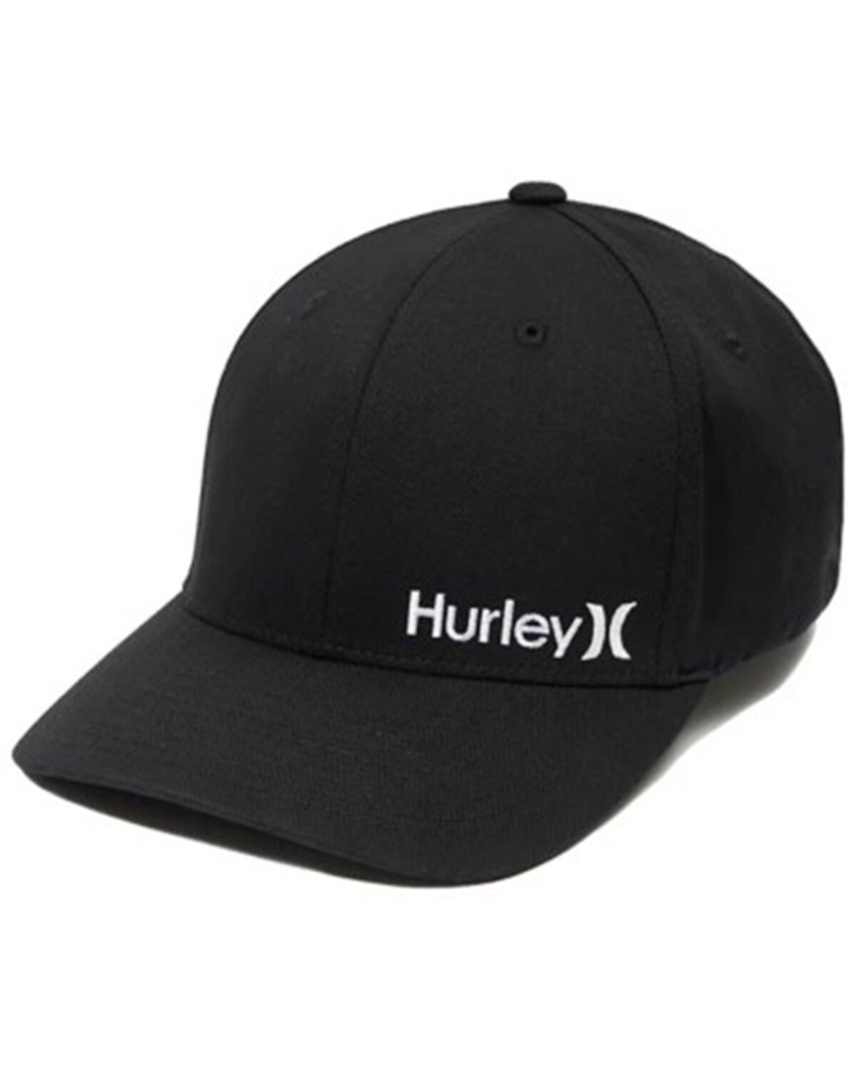 Image #1 - Hurley Men's Logo Flexfit® Ball Cap, Black, hi-res