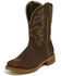 Justin Men's Marshal Whiskey Western Work Boots - Square Toe, Cognac, hi-res
