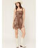 Image #1 - Ash & Violet Women's Bandana Print Mini Dress, Brown, hi-res