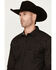 Image #2 - Cody James Men's Wrestler Striped Print Long Sleeve Snap Western Shirt, Black, hi-res