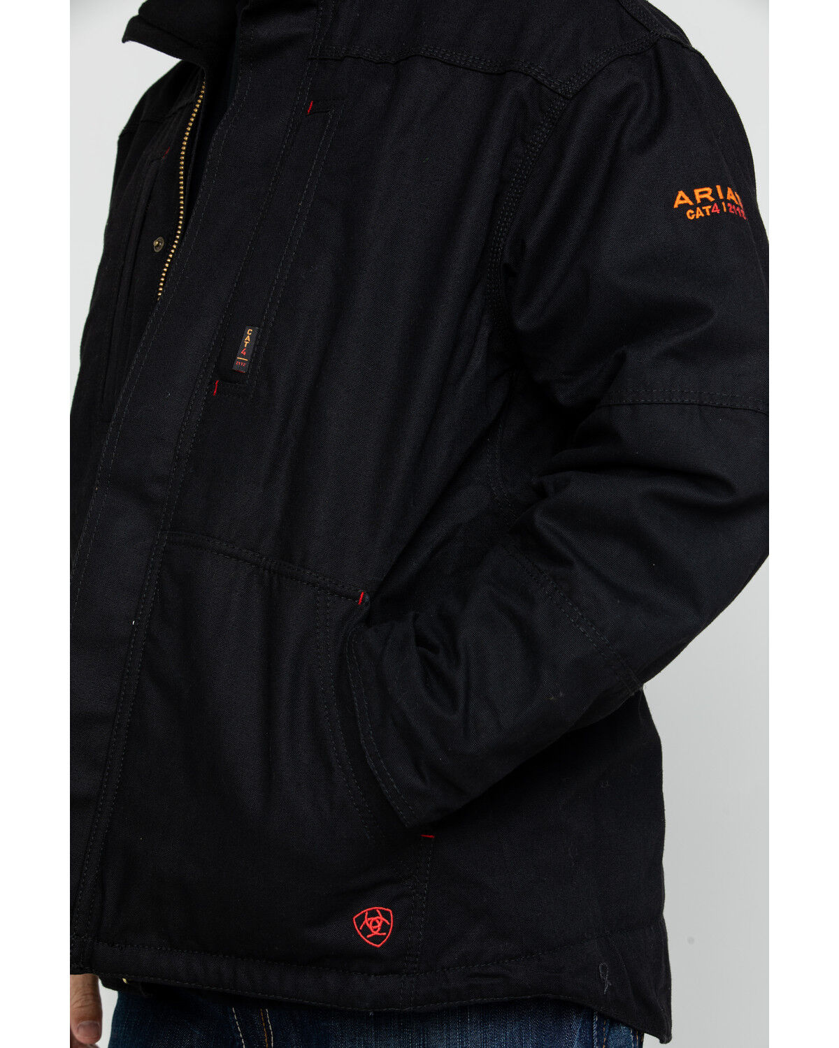 Image #4 - Ariat Men's FR Workhorse Work Jacket - Tall, Black, hi-res