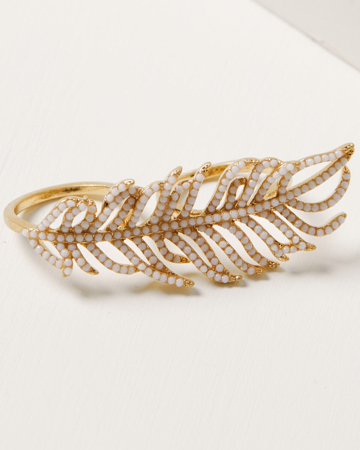 Lainey Wilson Women's Feather Ring, Gold, hi-res