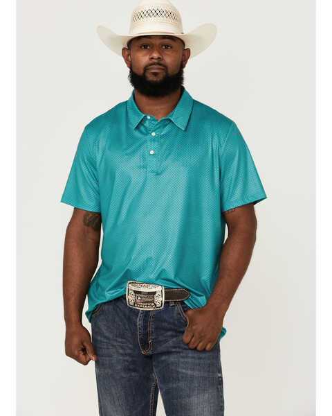 Image #1 - Panhandle Men's Performance Geo Print Short Sleeve Polo Shirt , , hi-res