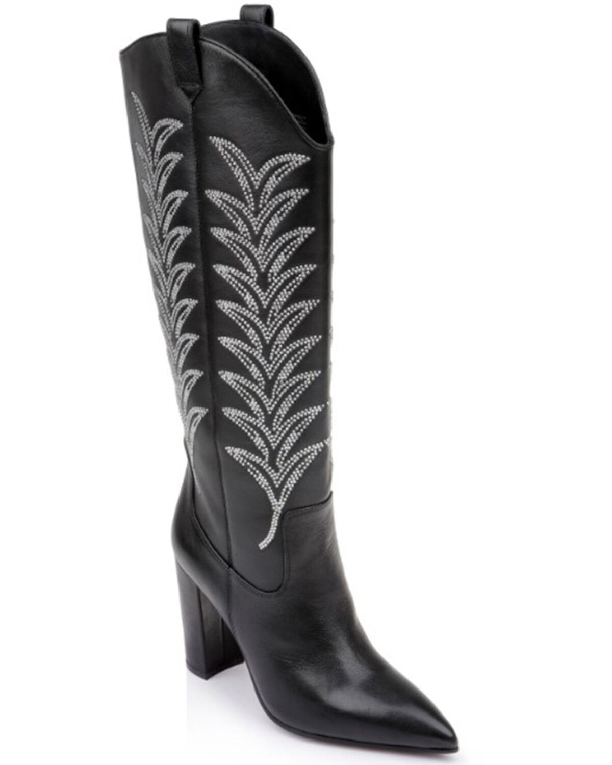 Image #1 - Daniel X Diamond Women's The Tall T Leather Western Boots - Snip Toe, Black, hi-res