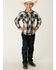 Image #3 - Roper Boys' Classic Black Plaid Long Sleeve Snap Western Shirt , Black, hi-res