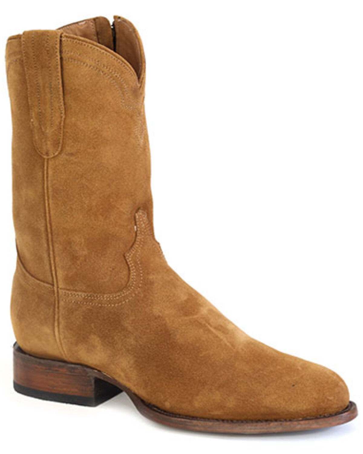 Image #1 - Stetson Men's Cash Suede Roper Boots - Round Toe, Tan, hi-res