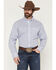 Image #1 - George Strait by Wrangler Men's Geo Print Long Sleeve Button-Down Stretch Western Shirt - Tall, Blue, hi-res