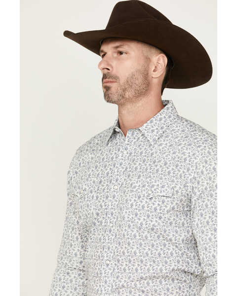Image #2 - Cody James Men's Dandy Floral Print Long Sleeve Snap Western Shirt - Tall , White, hi-res