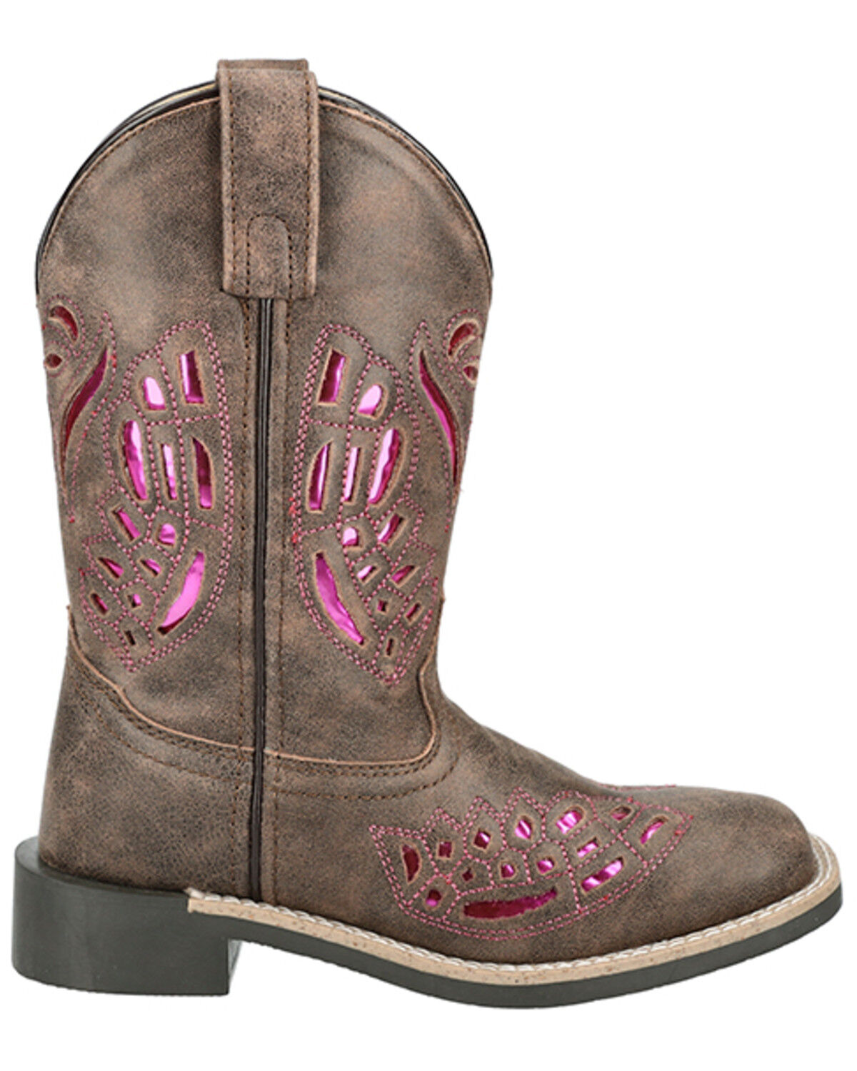 Image #2 - Smoky Mountain Girls' Trixie Western Boots - Broad Square Toe, Brown, hi-res