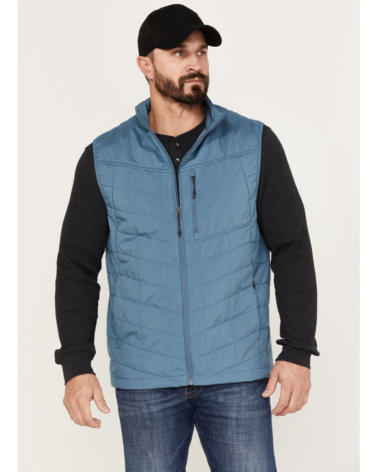 Brothers and Sons Men's Performance Lightweight Puffer Vest, Teal, hi-res