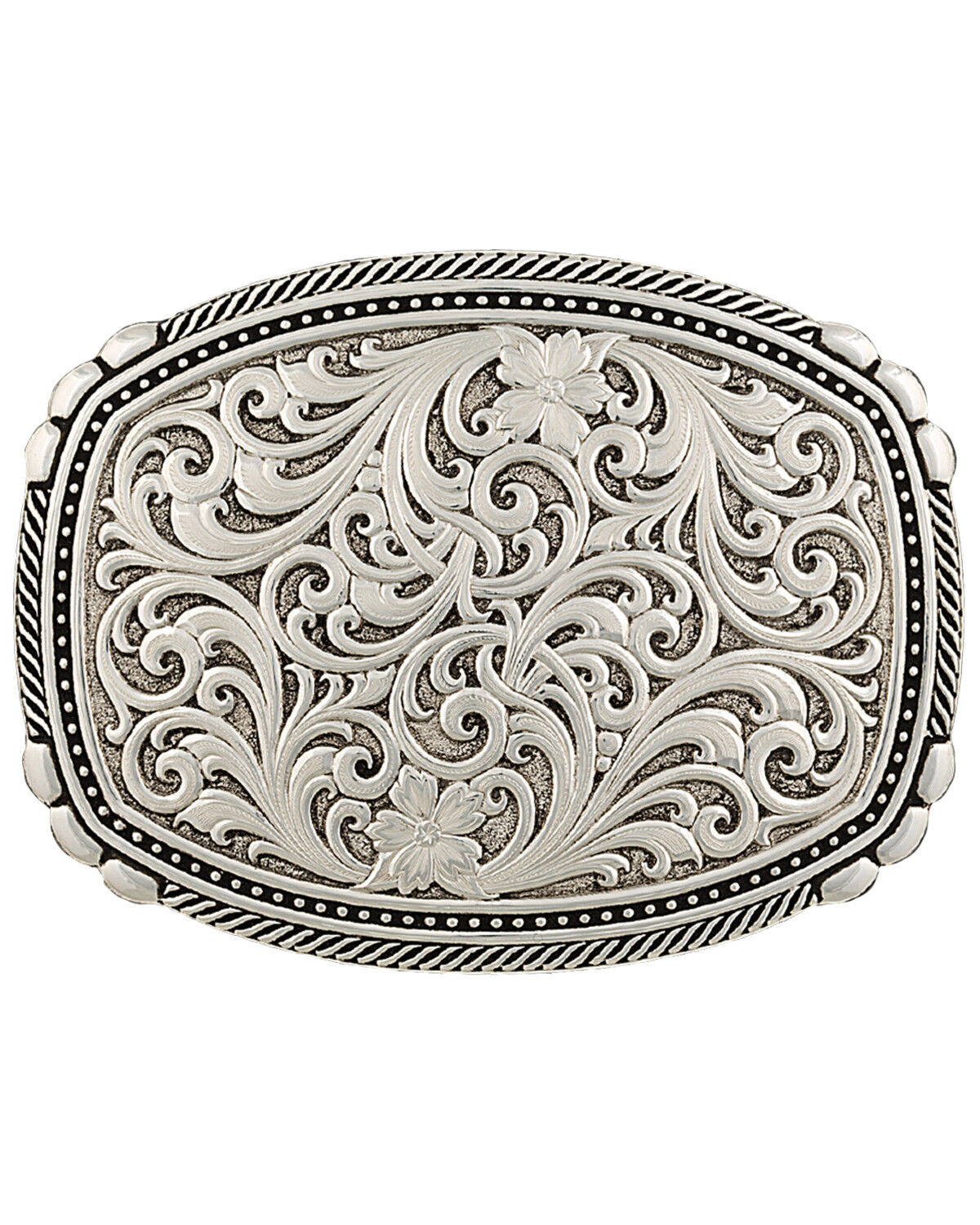 Image #1 - Montana Silversmiths Men's Antiqued Medium Two-Tone Framed Buckle, Silver, hi-res